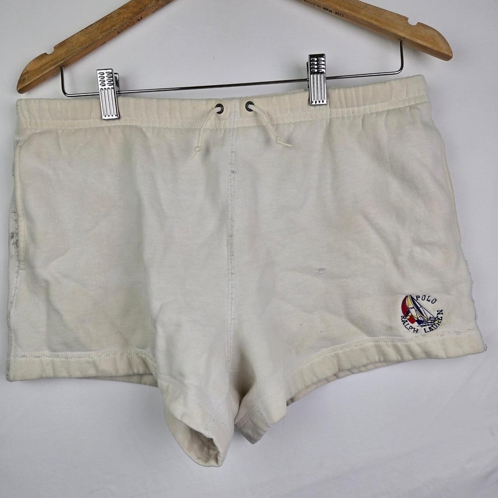 vintage polo ralph lauren nautical sailing boat 3" inseam shorts‎ mens sz S